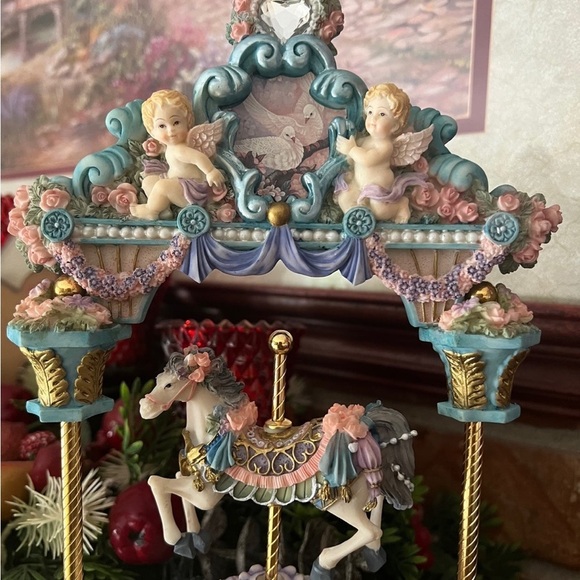 Rare Vintage 1970's Hand
Painted Cherub Musical
Carousel Featuring
Motion Horse - Picture 4 of 8